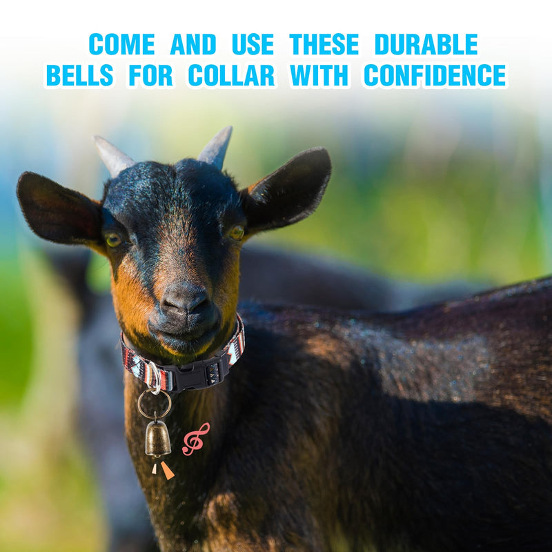 Goat Collars with Bells, Sheep Grazing Copper Bells and Adjustable Nylon Collar Set Loud Bronze Bell for Farm Sheep Cow Accessories Christmas Thanksgiving Gift for Goat Lovers(Geometric) Geometric - PawsPlanet Australia