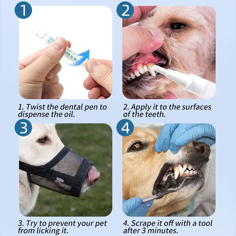 Pet Toothbrush Pen | Whitening Pen for Dog Teeth | 5 ml Stain Remover, Repair of Fresh Teeth | Brushes for Cats and Puppies