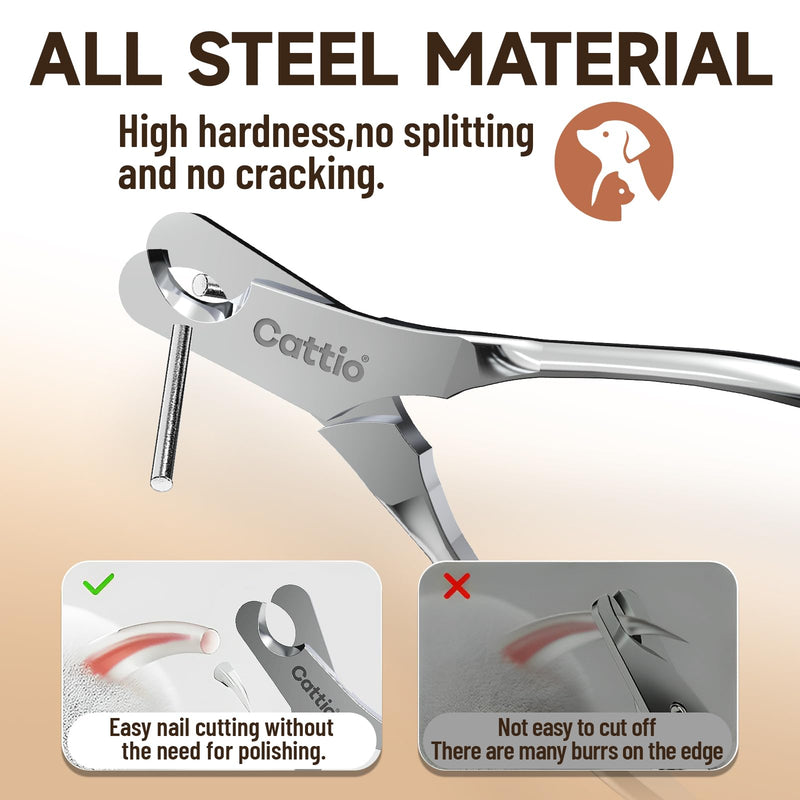 Dog Nail Clippers - All Steel Material, Built-in Spring,Heavy Duty Dog Nail Trimmer Full Metal Razor Sharp Professional for All Dogs Cats with Thick Toena,Dog Nail Trimmers Dog Nail Clippers (Matte) - PawsPlanet Australia