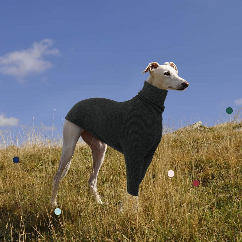 IECOii Greyhound Sweater, Soft Warm Dog Fleece Vest Pullover Whippet Sweater, Turtleneck Italian Greyhound Jumpsuit with Sleeves, Dog Apparel & Accessories for Spring, Autumn, Cold Weather, XXL XX-Large(Chest:34.4''/Back:28.7'') Grey - PawsPlanet Australia