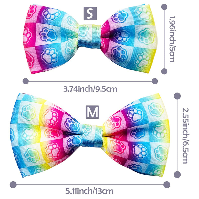 PET SHOW Paw Bone Printed Small Dogs Bowties Collar Charms Bows Attachment Medium Large Puppies Cats Accessories Bulk Slides S/M (3.8*1.8) 50pcs/lot - PawsPlanet Australia