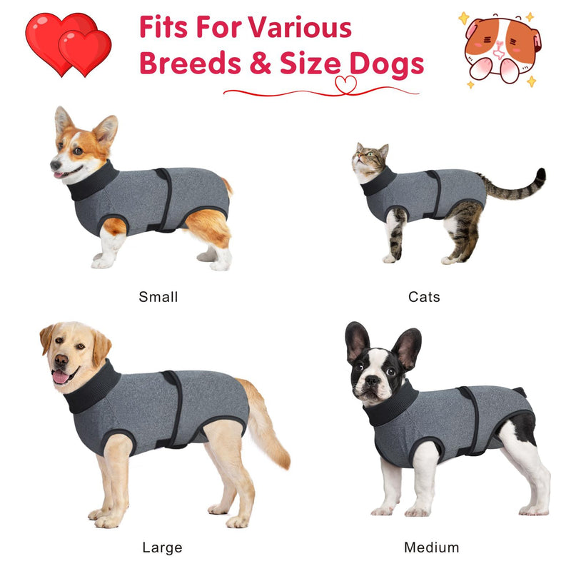 Idepet Dog Recovery Suit for Dogs After Surgery,Onesie Dogs Surgery Suit Female Male Soft Breathable Pet Bodysuit E-Collar & Cone Alternative Surgical Spay Suit Abdominal Anti Licking Wounds (M) Medium - PawsPlanet Australia