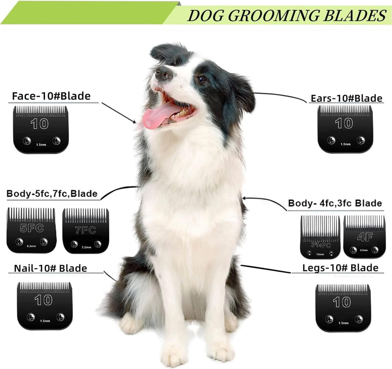 Detachable Pet Dog Clipper Blades,Compatible with Oster A5, Wahl KM Series Clippers,Made of Ceramic,BLACK,3 PACK (4FC 5FC 7FC) 4fc 5fc 7fc - PawsPlanet Australia