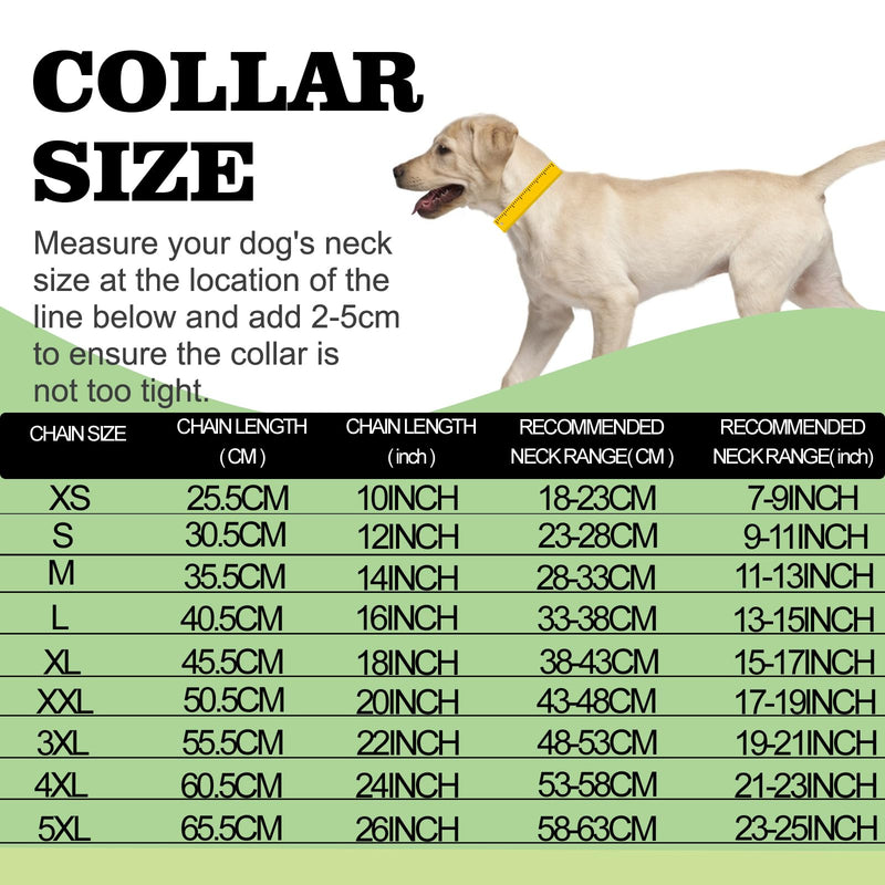 Stainless Steel Silver Gold Dog Collars with Safety Buckle Lock,18K Cuban Link Chain Training Collar,15MM Strong Dog Necklace Heavy Duty Chew Proof for Small Medium Large Dog 8"(for 5"-7" Neck) - PawsPlanet Australia