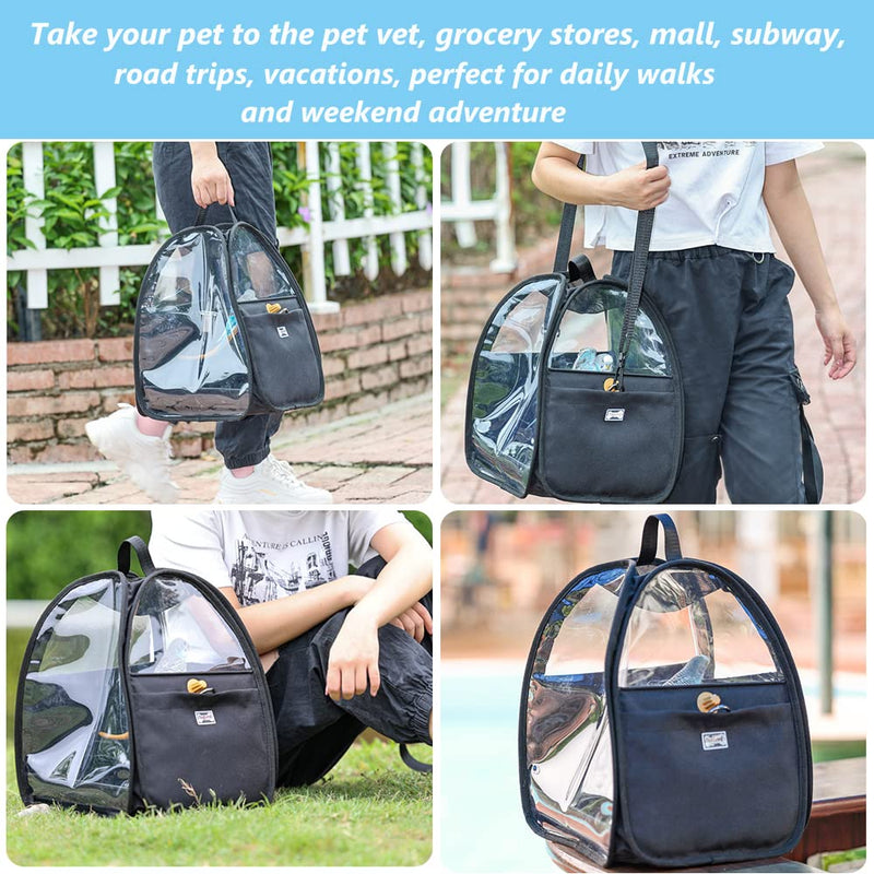MESINURS Bird Travel Cage Bag with Stand, Tray, Feeding Cup - Outdoor Pet Bird Carrier Backpack for Parrot, Cockatiel, Parakeet Budgie, 11"x15" - PawsPlanet Australia