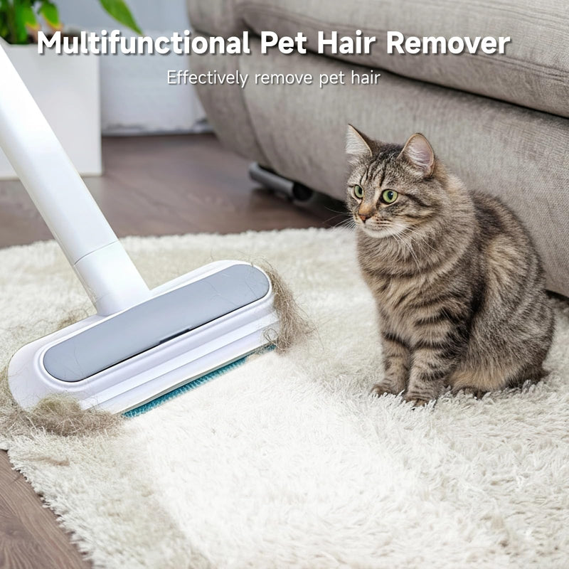 OMISTAR 2 Pcs 23.6 Inch Pet Hair Removal Tool, 4-in-1 Multifunctional Fur Cleaner with Extendable Handle, Reusable Dog Cat Hair Remover Brush for Furniture, Carpet, Couch, Bedding & Car Interiors - PawsPlanet Australia