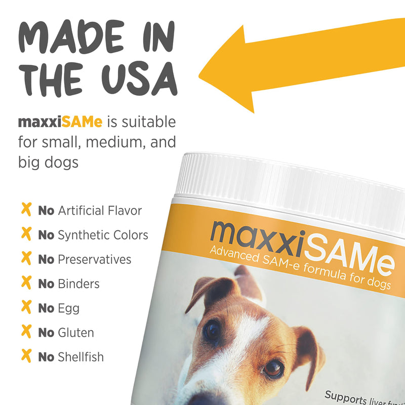 maxxiSAMe Sam-e Supplement for Dogs - Dog Liver and Cognitive Brain Support - Given with Food Powder 5.3 oz