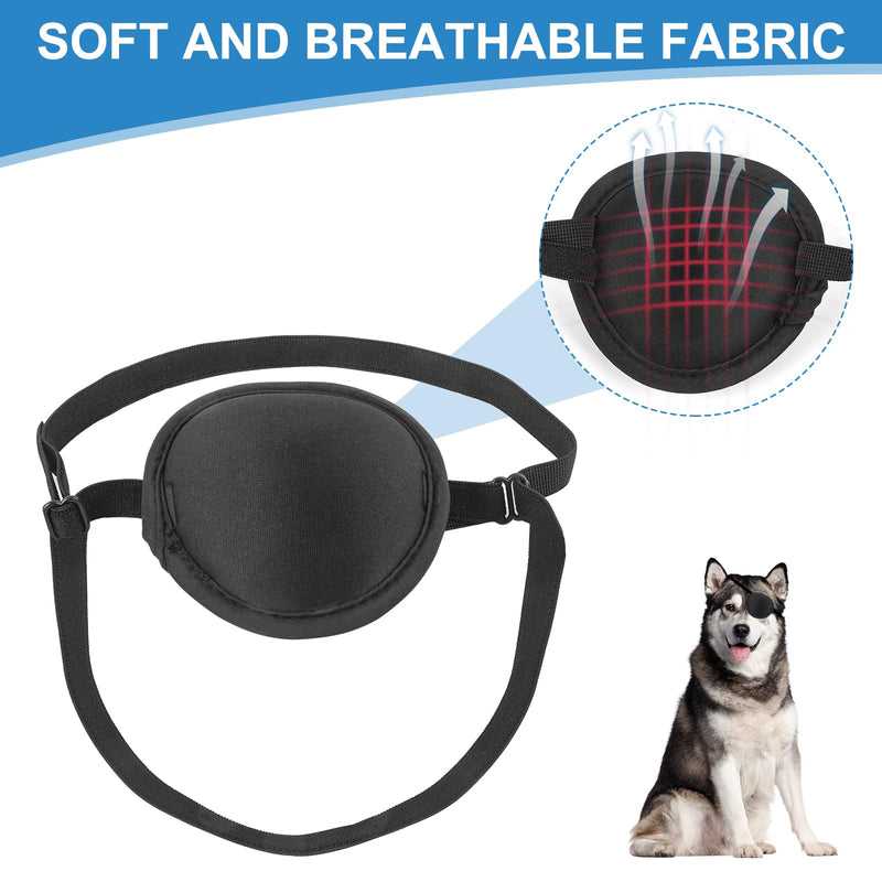 Dog Eye Patch, Eye Patch for Dogs Eye Injuries After Surgery Wounds, Adjustable Soft Eyepatch Dogs Eye Covering Pack of 2