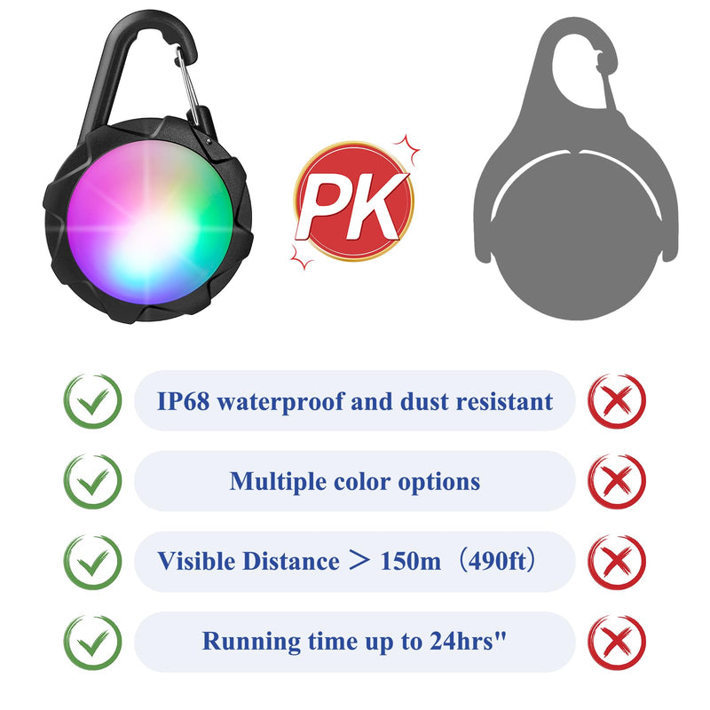 Dog Lights for Night Walking, 2 Pack 4 Modes Dog Collar Light, IP68 Waterproof Dog Light, 700 mAh High Capacity USB Rechargeable Dog Safety Light for Night Cycling, Climbing, Camping Black and White - PawsPlanet Australia