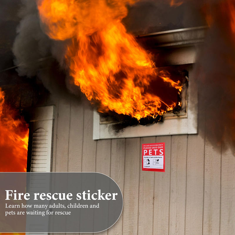 PRETYZOOM Rescue Stickers for Your Pet - Self-Adhesive - 10 Red - Easy to Use and Protects in Emergency Situations for Home Pets