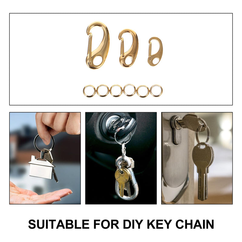 VILLCASE 3pcs Dog Tag Clip Set, Stainless Steel with Rings, Quick Clip Pet Tag Attachment for Small Collars and Harnesses Gold - PawsPlanet Australia