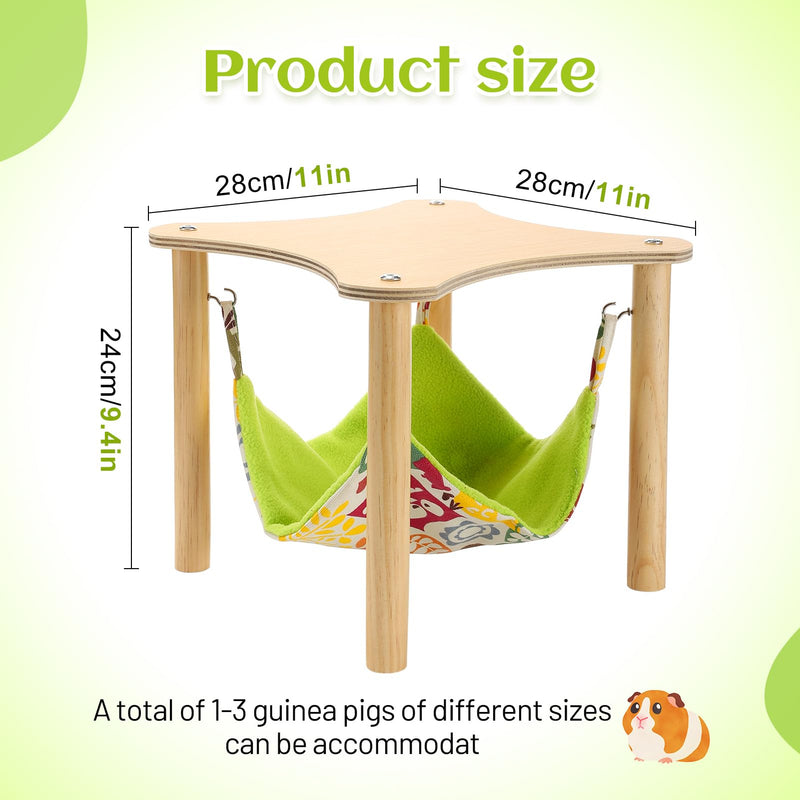 Alphatool Guinea Pigs Hammock with Durable Wooden Stand- Double-Sided Hanging Hammock Bed for Chinchilla Rat Hamster Bunny Ferrets Sleeping Hiding Medium