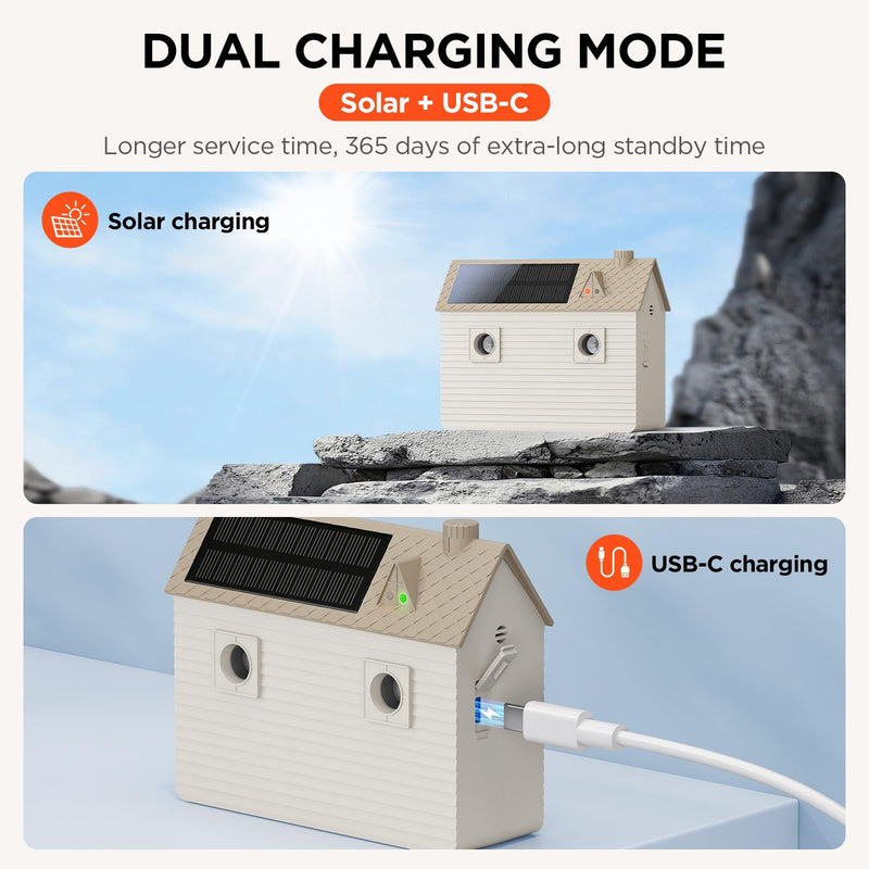 Ultrasonic Dog Bark Deterrent Devices,Anti Barking Device,Dog Barking Silencer Up to 50 FT,3 Modes,Solar and USB Dual Charging Function,Indoor Outdoor for Dogs Training & Behavior Aids,Beige beige(waterproof version) - PawsPlanet Australia