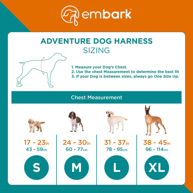 Embark Adventure Dog Harness, Easy On and Off with Front and Back Leash Attachments & Control Handle - No Pull Training, Size Adjustable and Non Choke Large Teal Blue - PawsPlanet Australia