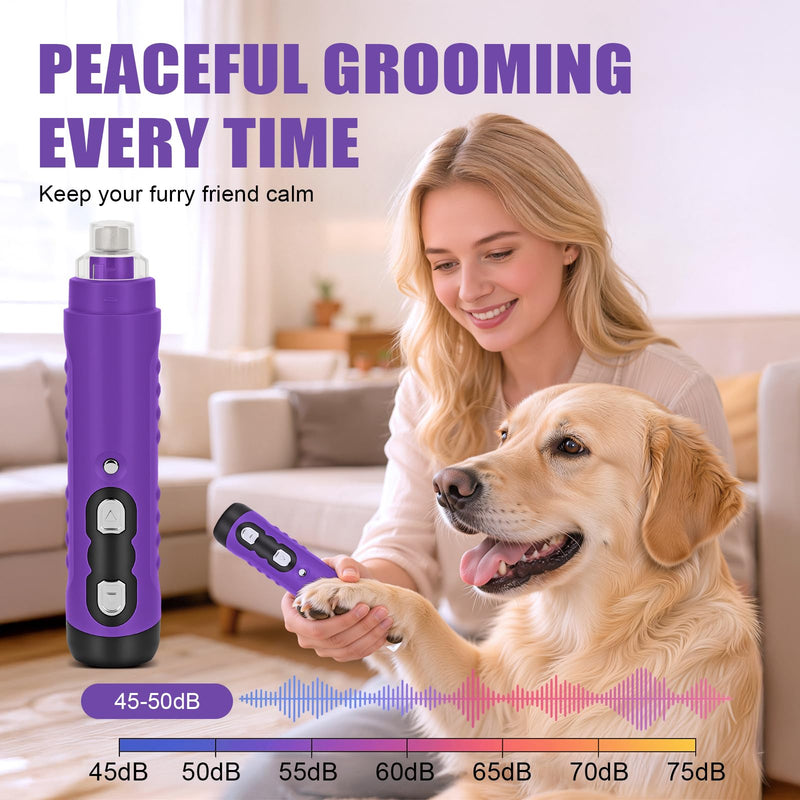 Best Dog Nail Grinder 2026 New 9-Speed Professional Quiet Painless Electric Drill Trimmers for Large Medium Dogs with Quick Sensor Guard, 2 LED Lights, 2000mAh USB Rechargeable - PawsPlanet Australia