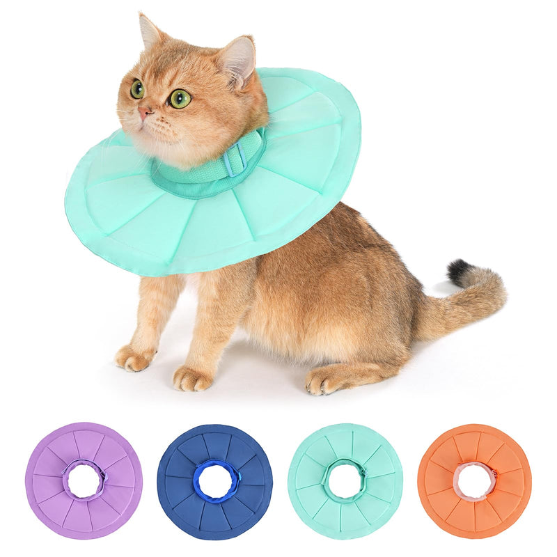 Avont Cat Recovery Suit Bundle with Adjustable Cat Recovery Collar, Soft Lightweight Donut Cone for Cats After Surgery -S