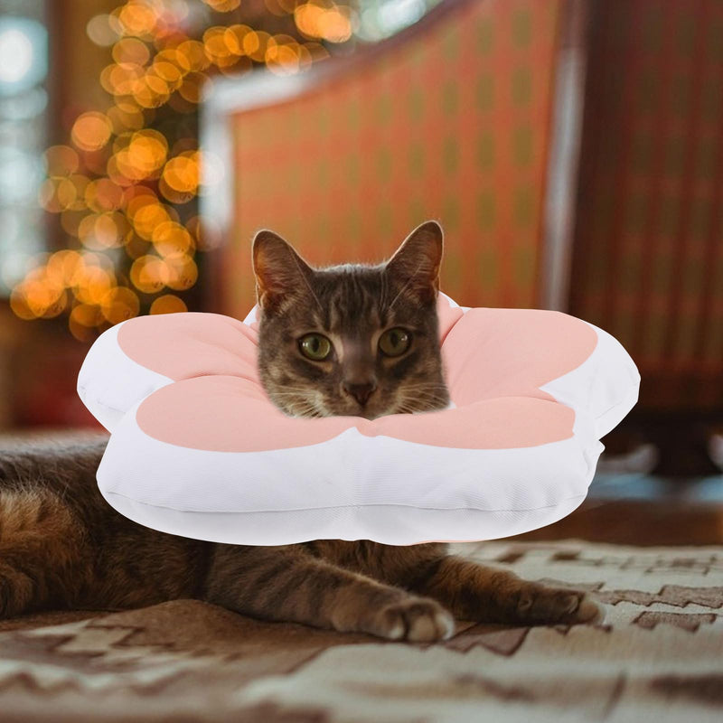 SOLUSTRE Flower-Shaped Cat Collar Made of PP Cotton Anti-Leak Protective Collar for Cats in Recovery Phase Pink Pet Collar