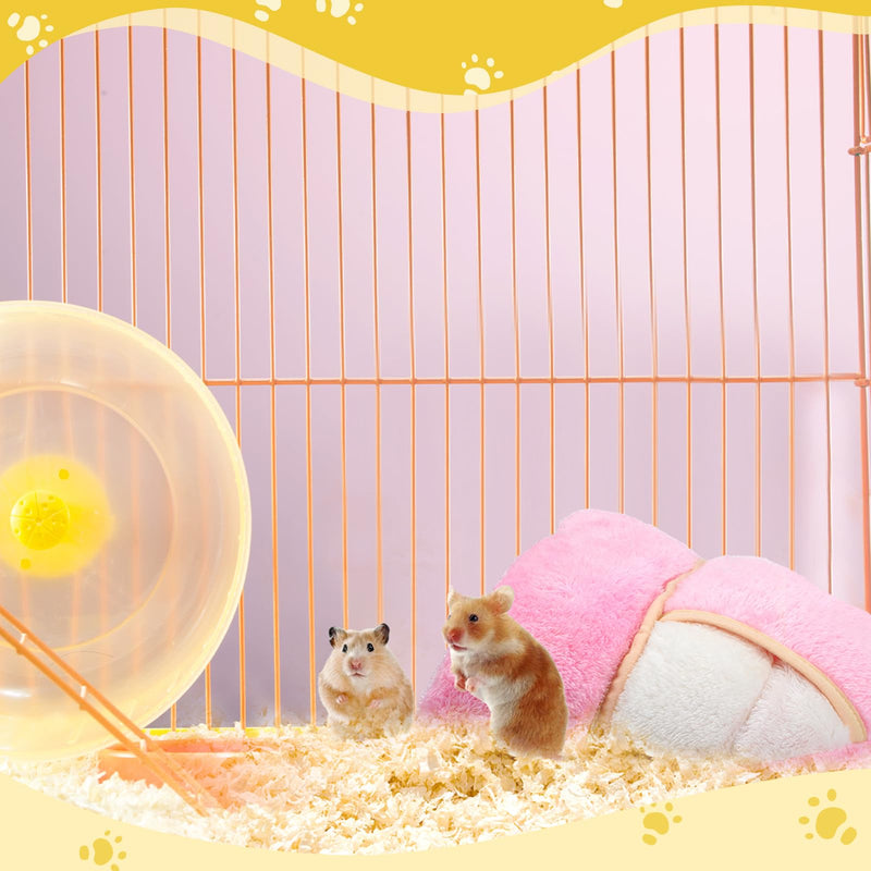 Wenqik 2 Pcs Guinea Pig Hideouts Washable Bunny Bedding Cuddle Warm Small Pet Sack Supplies Portable Pet Carrier Cage Nest Guinea Pig Accessories for Cage(Gray, Pink,Plain) Gray, Pink Solid - PawsPlanet Australia