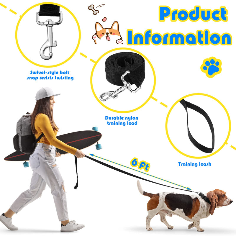 Sanwuta 9 Pack Nylon Dog Training Leash Bulk 6 ft Dog Leash for Small and Medium Puppy Traction Rope for Training, Play, Camping, or Backyard(Colorful) 6' - PawsPlanet Australia