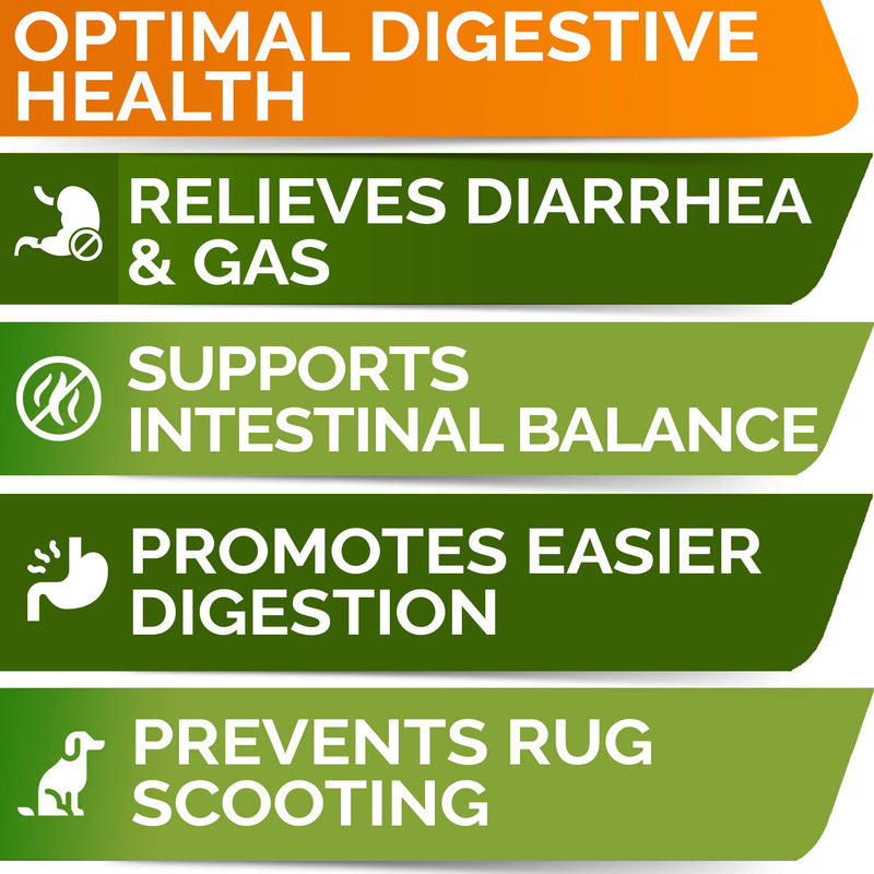 Vet Strength Dog Probiotics Treats - 1 Billion CFU + Digestive Enzymes + Prebiotics - Chewable Fiber w/Pumpkin - Allergy, Diarrhea, Gas, Constipation, Upset Stomach Relief - Smoked Beef - 120+ct