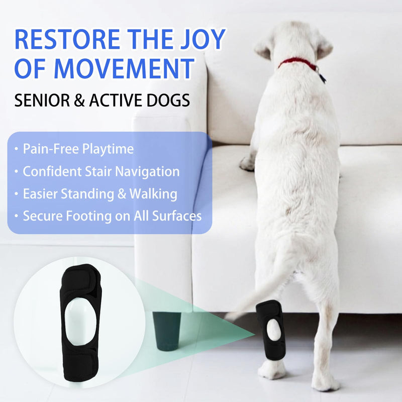 MIGOHI Dog Knee Brace for Back Leg, Black, M | Lightweight, ACL & Arthritis Support, Hock Joint Support, Senior Dogs Hind Leg Weakness, Post-Surgery Recovery Medium