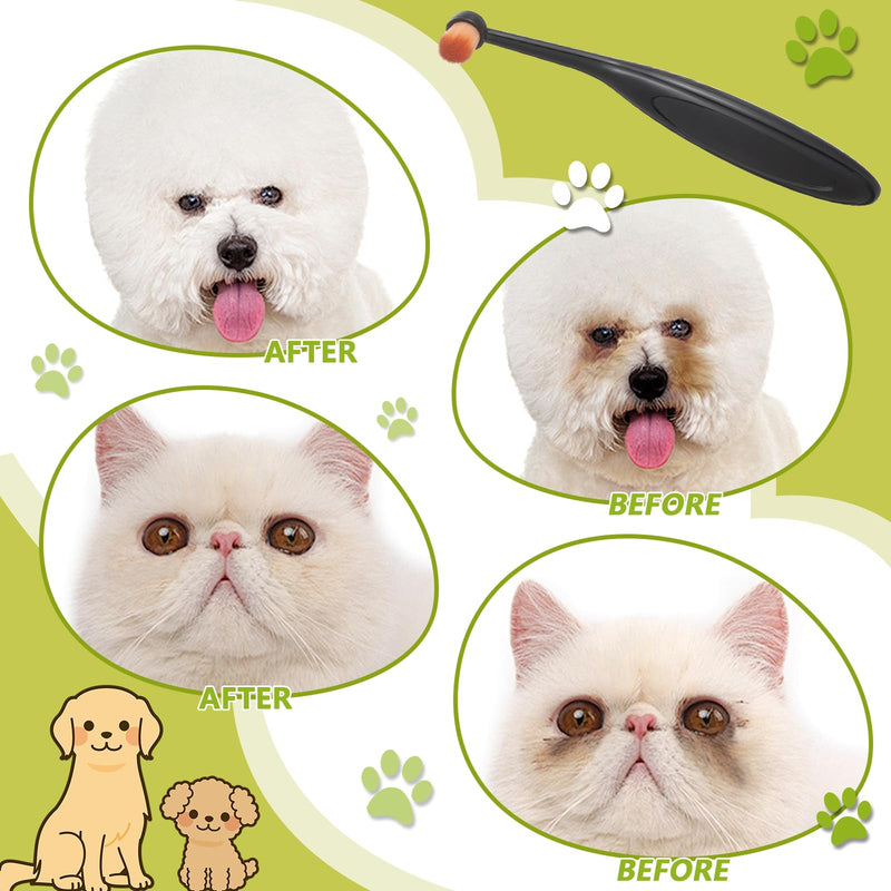 Dog Cat Eye Powder Brush, 4 Pack Tear Stain Remover Brushes Washable Fiber Dog Eye Grooming Soft Bristles Dog Eye Cleaning Brush Pets Grooming Comb for Small Pet Cat Dogs Removing Crust Mucus - PawsPlanet Australia