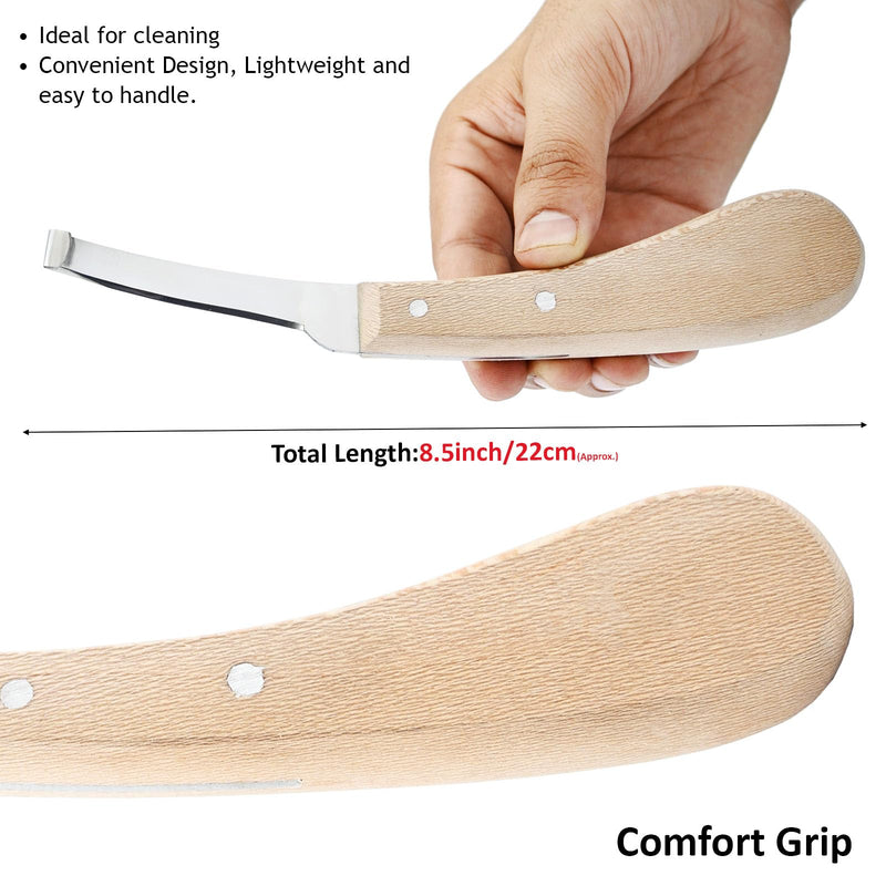 Premium Narrow Blade Farrier Hoof Knife – Professional Hoof Trimming Tool with Wooden Handle & Stainless Steel Blade (White Handle) White Handle - PawsPlanet Australia