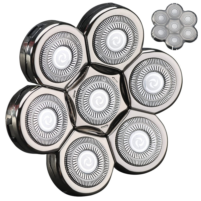 7 Blades Head Shaver Replacement Heads Electric Shaver Universal Replacement Blade Head Electric Razor for Men (7D Silvery) 7D Silvery - PawsPlanet Australia