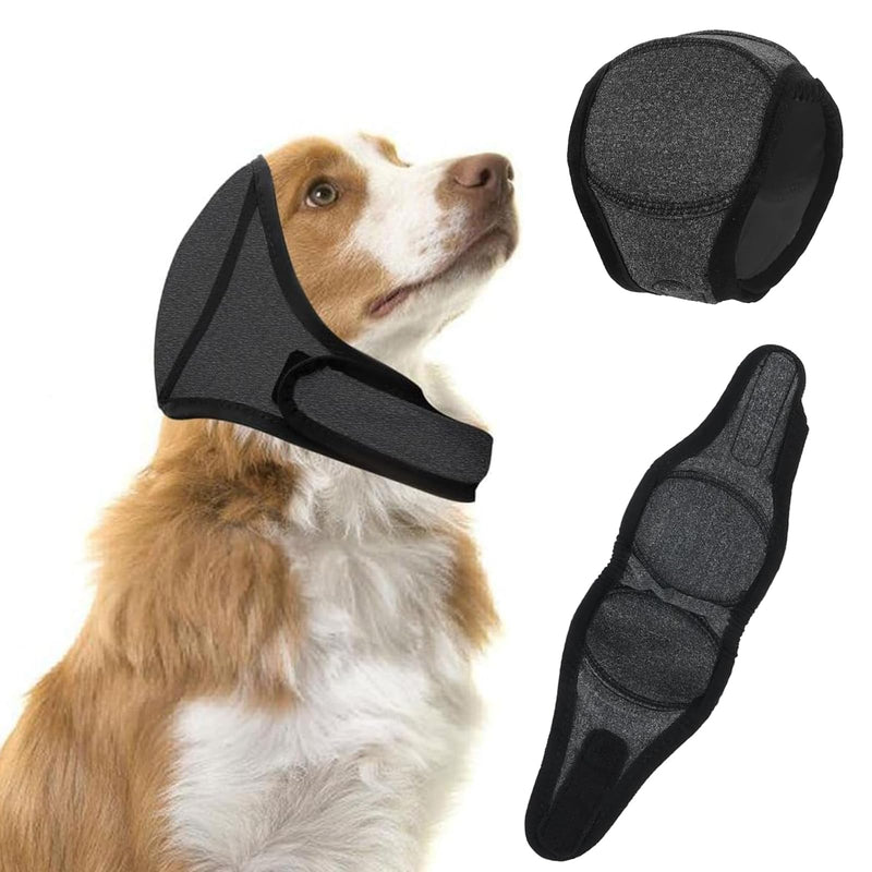 Dog Ear Defenders, Comfort Dog Ear Muffs Noise Protection, Waterproof Adjustable Pet Shower Wrap, Dogs Ear Cover for Dogs Puppies Cats Grooming, Bathing, Swimming(Gray, M)