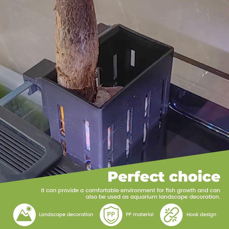 4 Pack Aquarium Plant Holder for 1-3.2in Edge, Hanging Fish Tank Plant Holder Aquatic Plant Pot with 16 Hooks for Live Plants Aquarium Planter Fish Tank Decorations 4 - PawsPlanet Australia