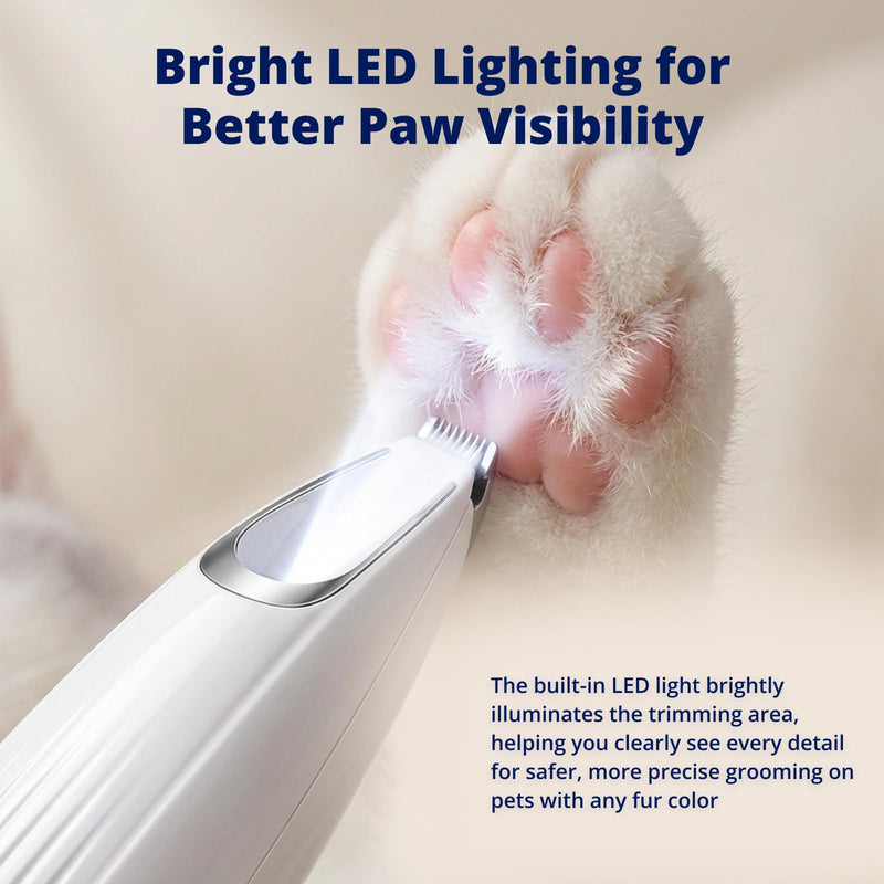 Silent Groom Pro Pet Paw Trimmer | Cordless Shaver for Dogs, Cats, Big & Small Animals with Light | Rechargeable Home and Salon Grooming Tool for Paws, Face, Ears, Butt - PawsPlanet Australia
