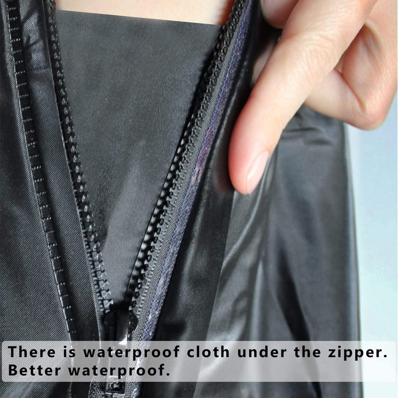 Black Waterproof Rain Boot Shoe Cover with Reflector (1 Pair) X-Large