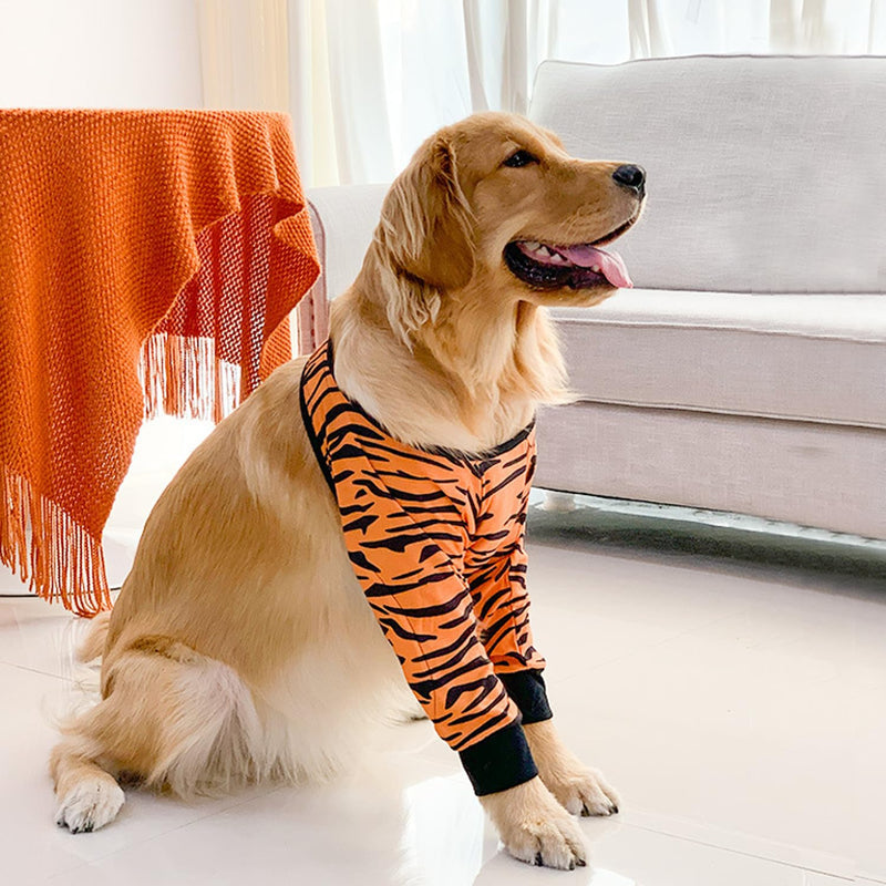 HDKUW Dog Elbow Protector for Calluses, Dog Joint Recovery Sleeve for Prevent Licking Wound, Elbow Sleeves with Mesh Pad for Medium Large Dogs Tiger 2XL - PawsPlanet Australia