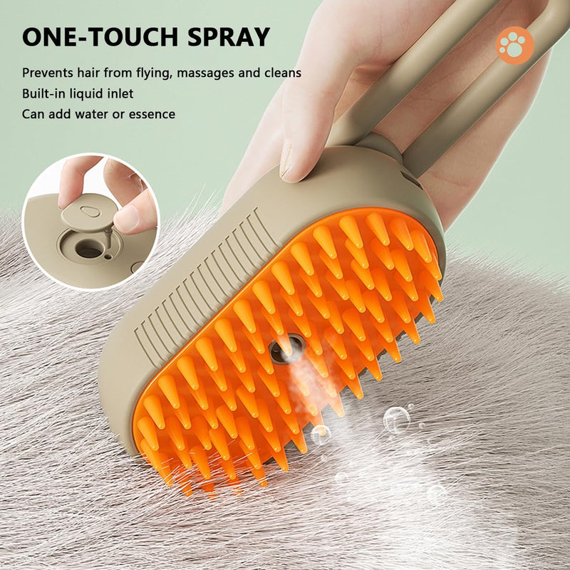 Cat Steam Brush, 3 in 1 Pet Steam Cats Brushes Rechargeable Anti-Static Grooming Brushe, Vibration Massage Cleaning Shedding & Combing Multifunctional Hair Removal Comb for Cats Dog (White) White - PawsPlanet Australia