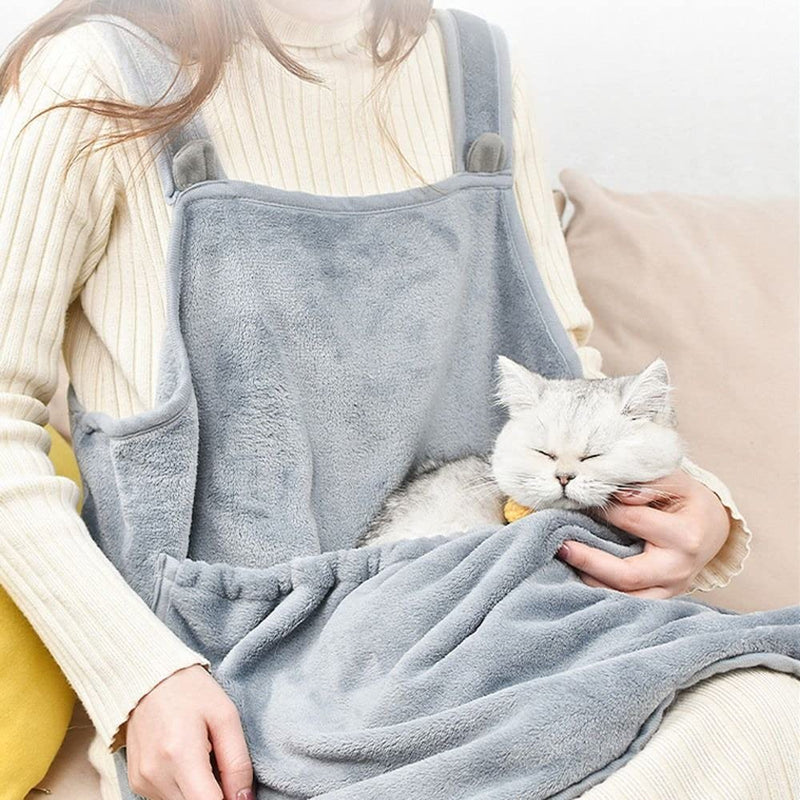 Pet Carrier Apron with Sleeping Pocket, Portable Hands Free Shoulder Front Cat Sling Carrier Bag Soft Breathable Cotton Accompany Carrier Pouch for Small Dog and Cat - PawsPlanet Australia