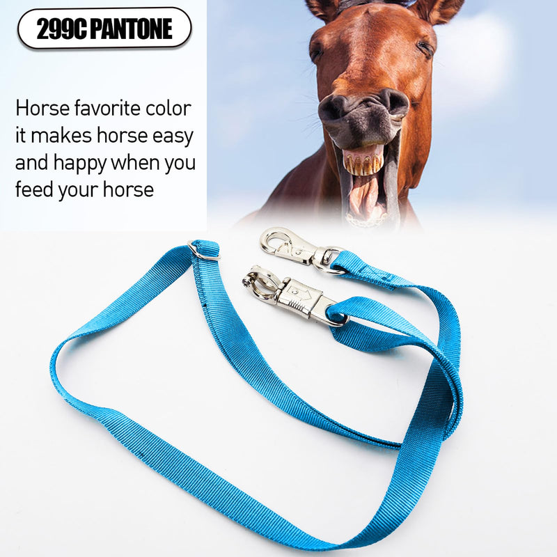 2PCS Cross Ties,Heavy Duty Adjustable Nylon Cross Ties for Horse Horse Trailer Tie with Panic Snap and Bull Snap,Adjustable Length from 44.5-78.5 Inch,Blue - PawsPlanet Australia