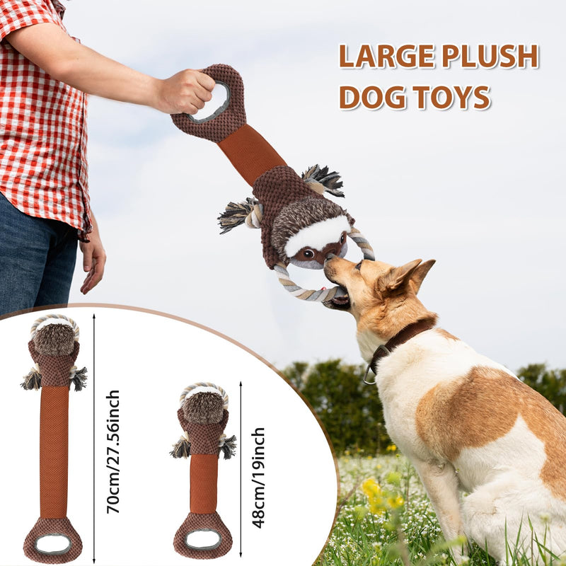 Large Plush Squeaky Dog Toys with Crinkle Paper, Tug of War Pull Toys for Puppies, Interactive Dog Chew Toys for Small, Medium and Large Dogs Brown01 Sloth - PawsPlanet Australia
