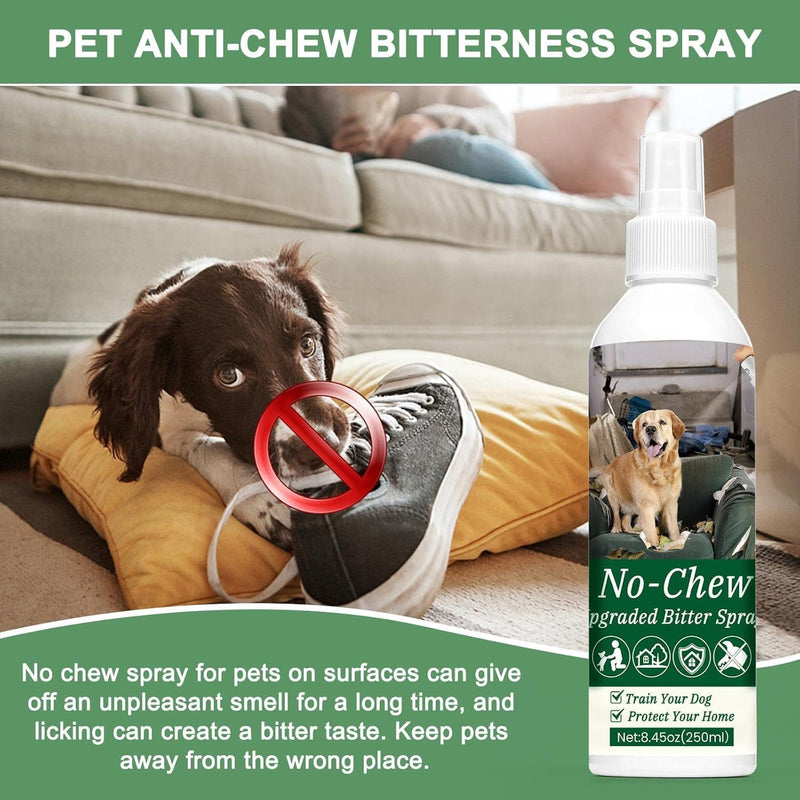 250ml No Chew Spray for Dogs, Bitter Apple Spray for Dogs Stop Chewing Licking of Furniture, Shoes, Bandages, Effective Indoor/Outdoor Dog Anti Chew Deterrent Training & Behavior Aids - PawsPlanet Australia
