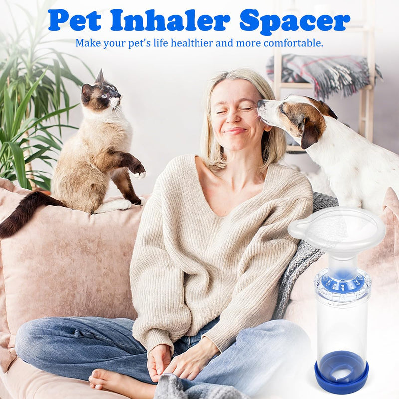 Aerosol Chamber Inhaler for Pets Inhaler Aerosol Chamber Medication Administrator Aerosol Inhaler with Masks Helps Pets Inhaler Spacer Cat Pet for Cats and Dogs