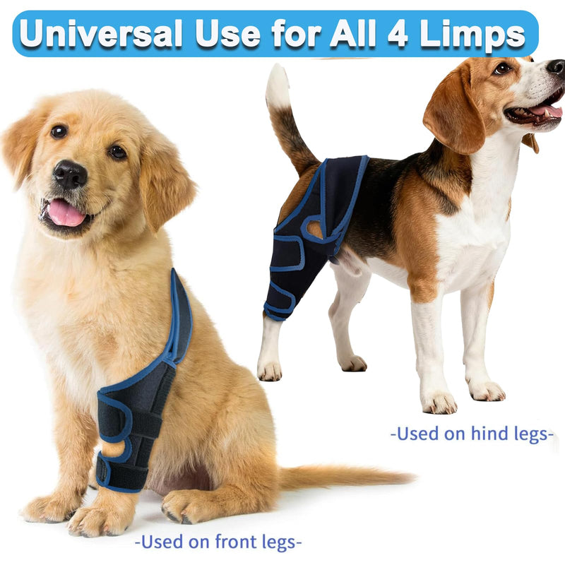 Dog Knee Brace for Torn ACL Hind Leg for Support Reflective Dog Joint Protection Arthritis Pain Relief Adjustable Recovery Brace for Dogs Front Back Leg Vet-Recommended L Blue