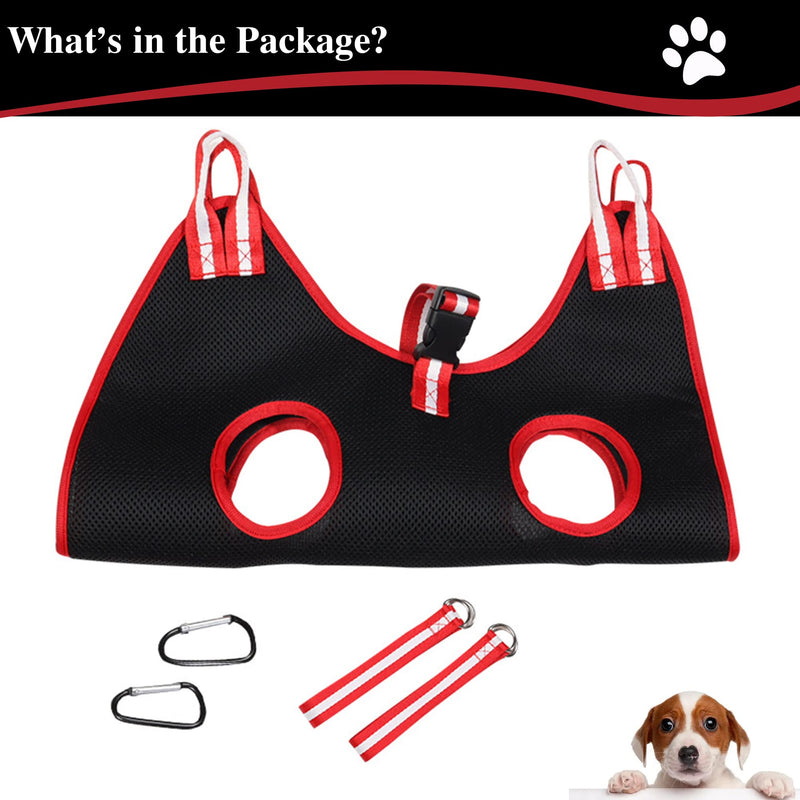 Dog Grooming Hammock, Pet Nail Trimming Harness for Dog and Cat, Pet Grooming Hammock Harness for Medium Dogs/Giant Cats, Dog Nail Trimming Hammock for Nail Clipping and Bath Grooming, Black, Large - PawsPlanet Australia
