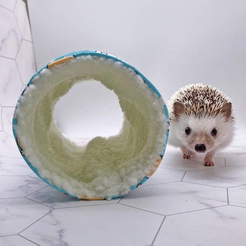 Fleece Small Animal Tunnel Collapsible Pet Play Toy Tunnel Tube for Dwarf Rabbit Hamster Guinea Pig Toys Chinchilla Sugar Glider Hedgehog Hideout Cave Blue - PawsPlanet Australia