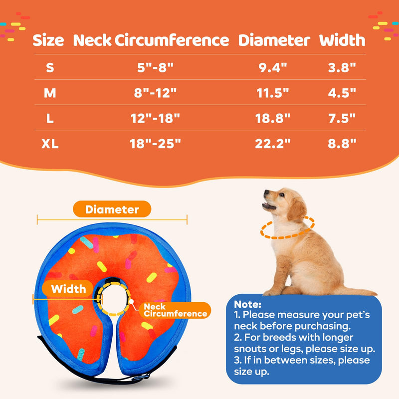 Gimars XL Inflatable Dog Cone Alternative After Surgery, Soft Dog Neck Donut Recovery Cone Collar, E Collar and Elizabethan Collar Alternative for Medium and Large Dogs, X-Large-Neck:18"-24" XL Large-Neck: 18"-24"