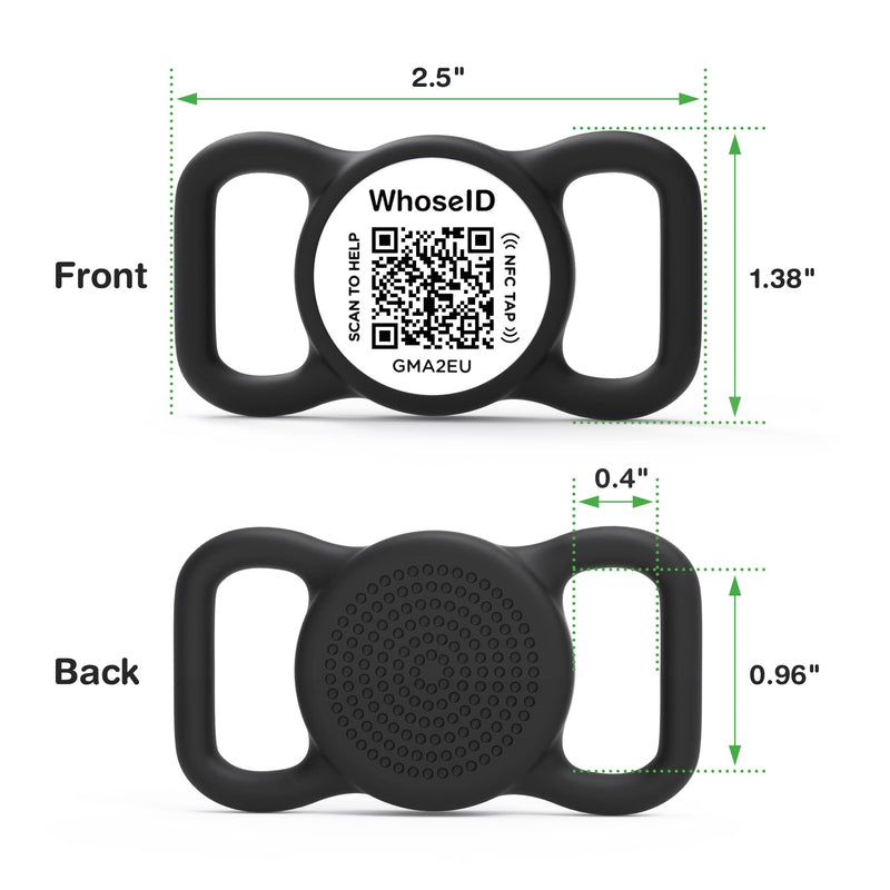 QR Code Dog Tag with NFC, Personalized Pet ID Tag, Silent Dog ID Tag, Modifiable Pet Online Profile, Multiple Emergency Contact, Scan QR Code Send Pet GPS Location Email (Regular, Black&White) Regular - PawsPlanet Australia