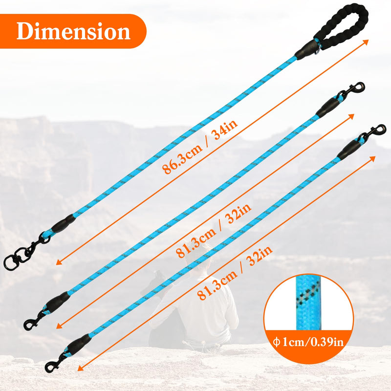 Double Leashes - 6 Way Leash for 6 Dogs with Reflective Swivel, Walking & Training Blue Six Leashes - PawsPlanet Australia