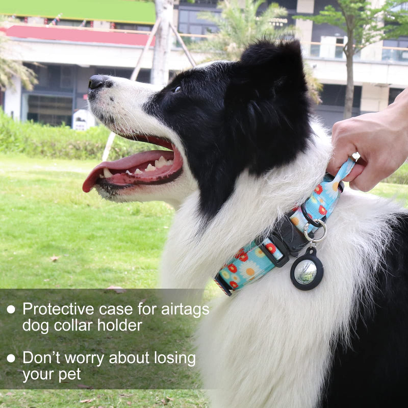 Hotsky Tactical Dog Collar and Leash Set, Heavy Duty Dog Collars for Medium Dogs, Adjustable Nylon Collars and Leashes with Handle Metal Buckle for Large Dogs, with Airtag Case and Patches(Daisy, XL) XL(20"-23") Daisy Set - PawsPlanet Australia