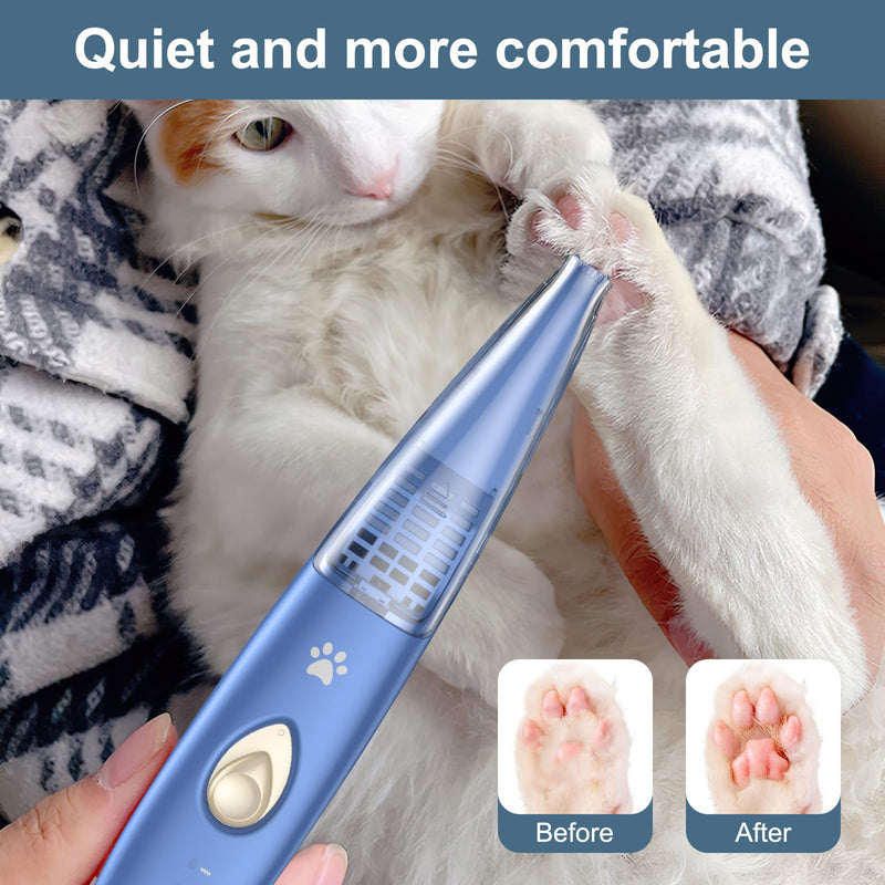 Upgraded Dog Paw Trimmer, Cordless Electric Grooming Clippers, Rechargeable Foot Trimmer Dog Claw Trimmer, Small Pet Shave Trimmer, Cats Hair Paws, Face, Body (Blue) - PawsPlanet Australia