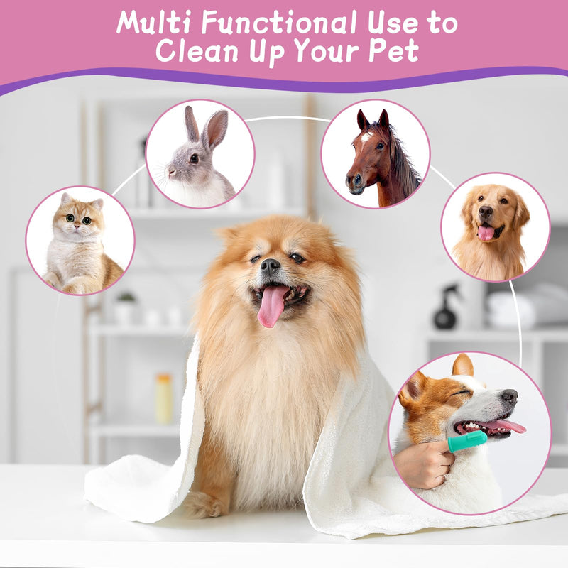 Dog Washing Gloves Finger Toothbrush,2-in-1 Pet Shower Set,Dog Bath Gloves with Extended Length,Comfortable Pet Washing Gloves for Gentle Bathing Efficient, Multifunctional Silicone(Pink) - PawsPlanet Australia