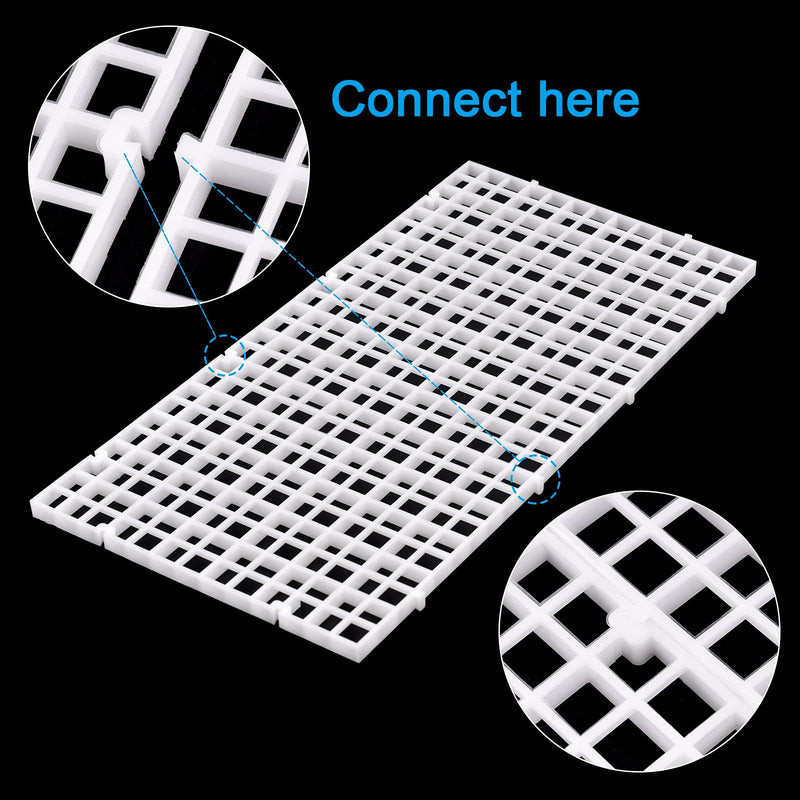 WEAVERBIRD 2Pcs Aquarium Divider Tray Plastic Grid Divider Tray Egg Crate for Aquarium Fish Tank Bottom Isolation, White