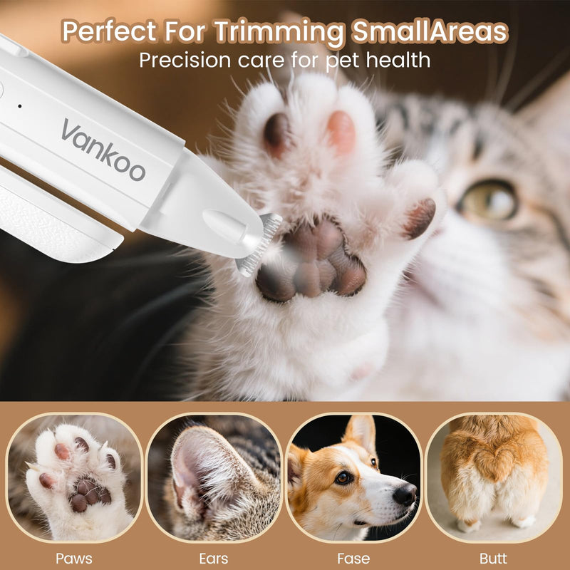 2 in 1 Dog Nail Trimmers & Clippers with LED Lights, Splash Guard - Pet Hair Trimmer for Around Paws, Ear, Eye,Face, Rump Rechargeable & IPX7 Waterproof Grooming Supplies for Cats, Dogs - PawsPlanet Australia